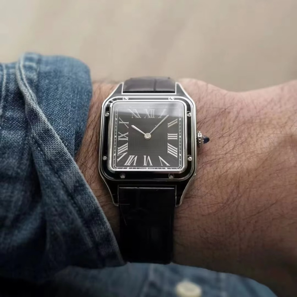 15.5mm 17.5mm 19mm Alligator P - đánh giá và giá Cartier Watch Santos