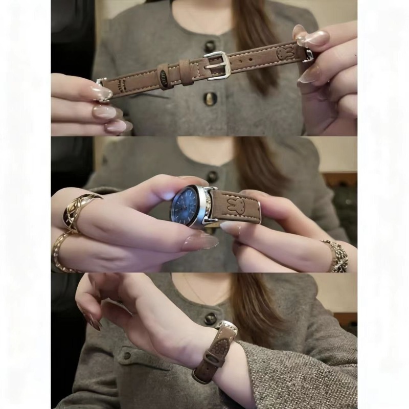 Kawaii Miffy Suede Thin Wrist  - đánh giá và giá Suede Strap Watch