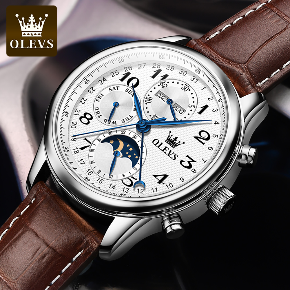 OLEVS 6667 Moon Phase Men's Wa - đánh giá và giá Seiko Watch Presage