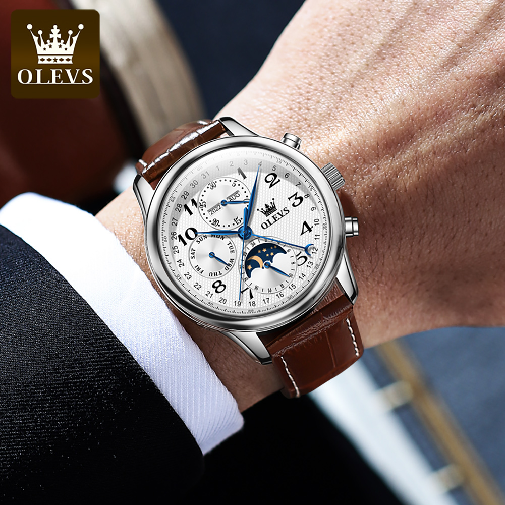 OLEVS 6667 Moon Phase Men's Wa - đánh giá và giá Seiko Watch Presage